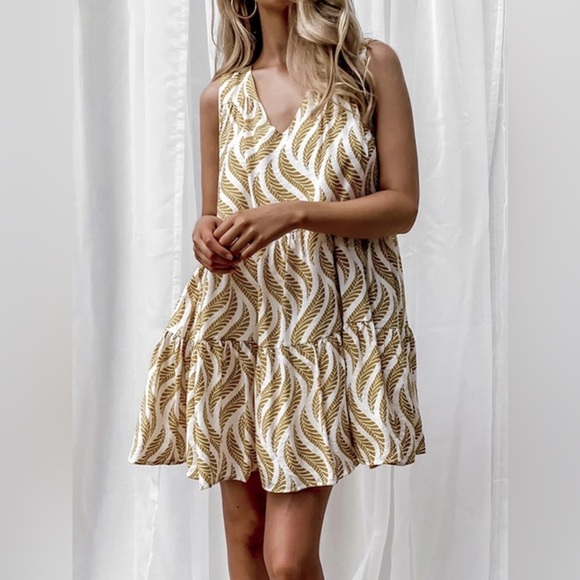 Printed V-Neck Sleeveless Mini Dress - Picture 1 of 3